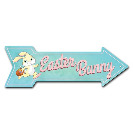 Easter Bunny Arrow Sign Funny Home Decor 36in Wide
